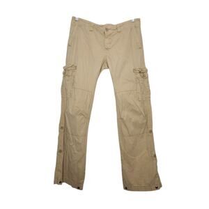 Vintage y2k American Eagle Low Rise Cargo Khaki Pants Bottoms 8